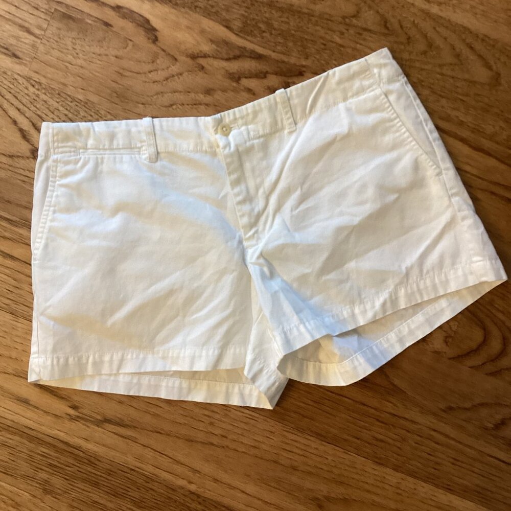 NEW! RALPH LAUREN SPORT WOMEN'S COTTON CHINO SHORTS WHITE SZ 6 PREPPY CLASSIC